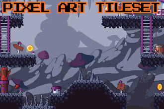 2d top down pixel art tileset rpg game, tilemap pixel background game asset icon