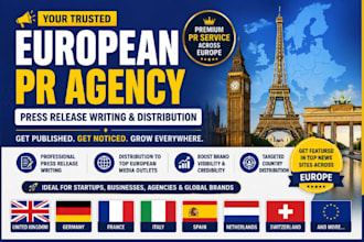 write and distribute press releases across UK, germany and europe