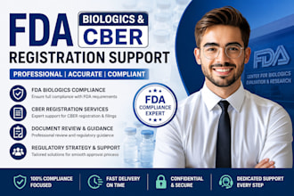 handle fda biologics compliance and cber registration services with approval