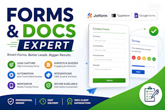 create jotform typeform google form tally survey and lead capture forms va