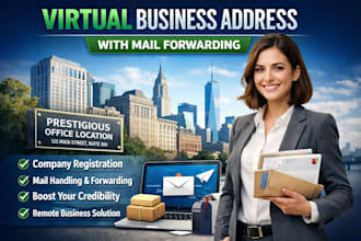 provide a verified virtual business address with mail forwarding