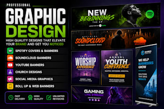 design spotify banners church flyers soundcloud youtube and gaming media banner