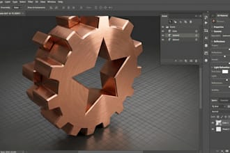 teach you 3d boolean and bevel on adobe photoshop for 3 days