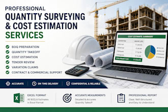 prepare boq, quantity takeoff and cost estimation including mep for construction