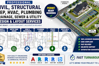 design drainage, septic tank stormwater hvac site plans, utility layouts