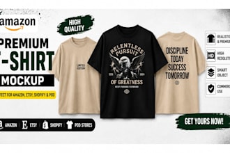create realistic t shirt mockup, amazon apparel and clothing