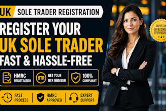 uk company registration, UK utr number, sole trader setup, hmrc self assessment