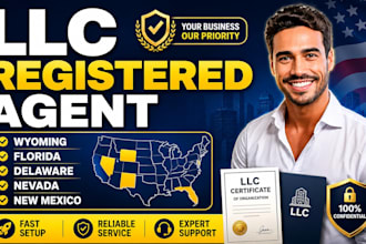 be your llc registered agent in wyoming, florida, delaware, new mexico, nevada