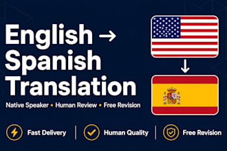 translate english to natural, native spanish