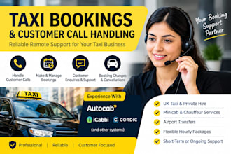 handle taxi bookings and customer calls for your business