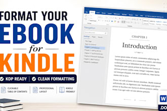 format your ebook or manuscript for amazon kindle
