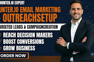 set up hunter io email marketing and outreach campaign