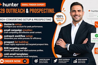 set up hunter io email marketing and outreach campaign