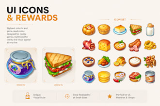 2d game icons for casual and mobile games