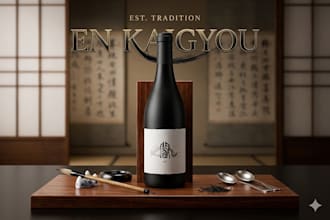 create a traditional asian brush calligraphy logo and authentic branding
