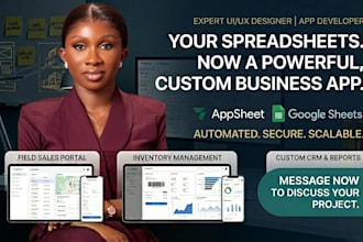 build a custom appsheet business app and internal tool from google sheet