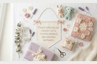 create, write crochet pattern gifts, stuffed animals, wedding keepsakes, clothes