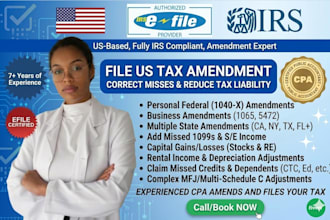 file US tax amendment 1040x partnership federal and state returns tax reduction