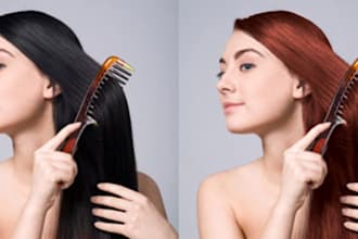 color your hair using Photoshop