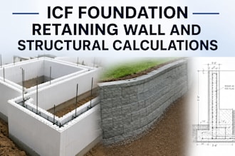 design icf foundation retaining wall and structural calculations