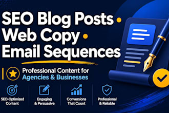 write SEO blog posts, web copy, and email sequences for your business