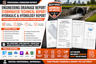 engineering drainage report, stormwater technical report, hydraulic report