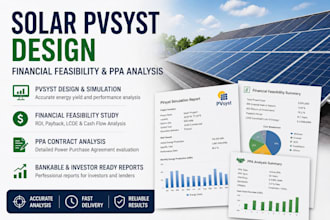 do solar pvsyst design, financial feasibility and ppa analysis