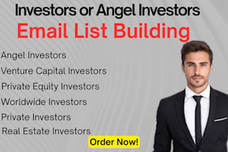 provide 10k verified angel investors email list from USA and europe