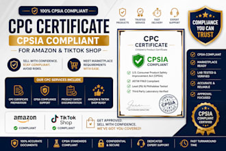 prepare CPC certificate compliant with cpsia for amazon and tiktok shop