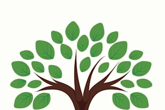 design amazing tree nursery brand logo