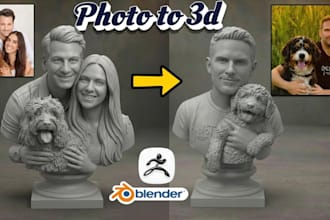 turn photo to 3d model picture to 3d sculpt 3d head bust stl for printing