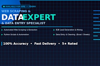 do expert data entry and web scraping