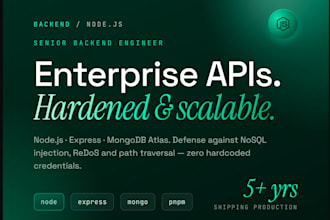 develop a secure node express backend API with mongodb atlas