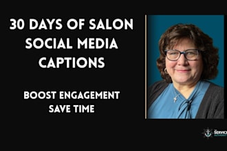 write 30 days of social media content for your salon