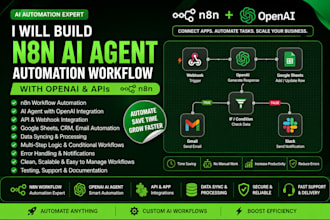 build n8n ai agent automation workflow with openai and apis