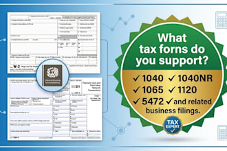 do USA tax filing, 1120, 1040a, 1040es, 147c, 5472, 1040nr