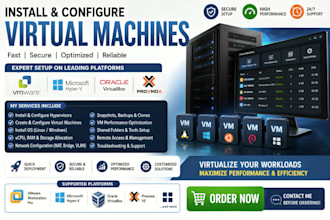 install virtual machines vmware, hyperv, oracle box, proxmox