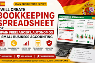 create bookkeeping spreadsheet for spain freelancers, autonomos, and small busin