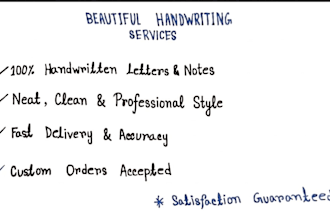 do beautiful handwriting and custom calligraphy