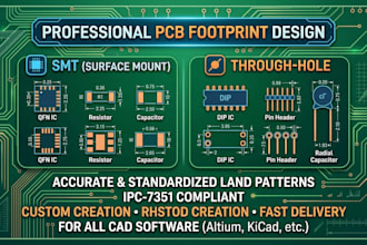 design smt and through hole footprints for pcb layout