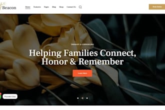 build squarespace funeral website memorial tribute service website casket site