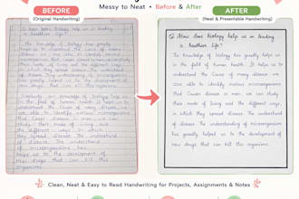 create neat handwritten notes and labelled diagrams