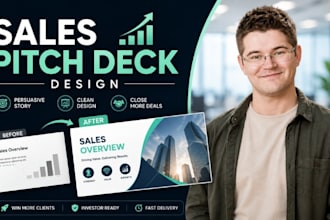 sales pitch deck design for business marketing and client presentation now