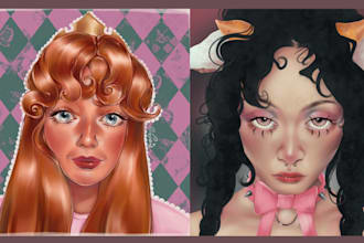 draw a stylized portrait in my art style