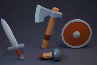 create high quality stylized low poly 3d models and props
