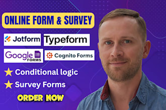 create jotform, google forms, typeform and survey form