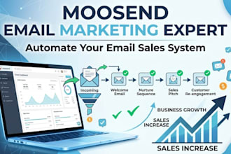 set up and manage moosend email marketing campaigns automation, landing pages