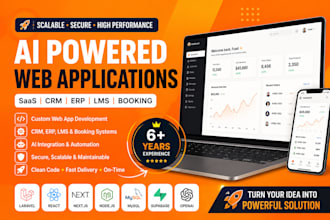 develop ai web app, CRM, erp, lms, booking and saas platform