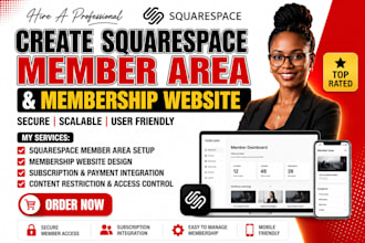 create squarespace member area and membership website, squarespace membership