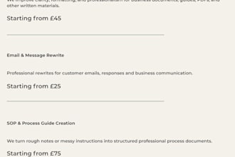 create a professional sop or process document
